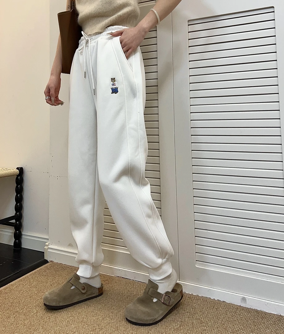 K206冬季加绒新款时尚韩版刺绣女士休闲运动卫裤24-221