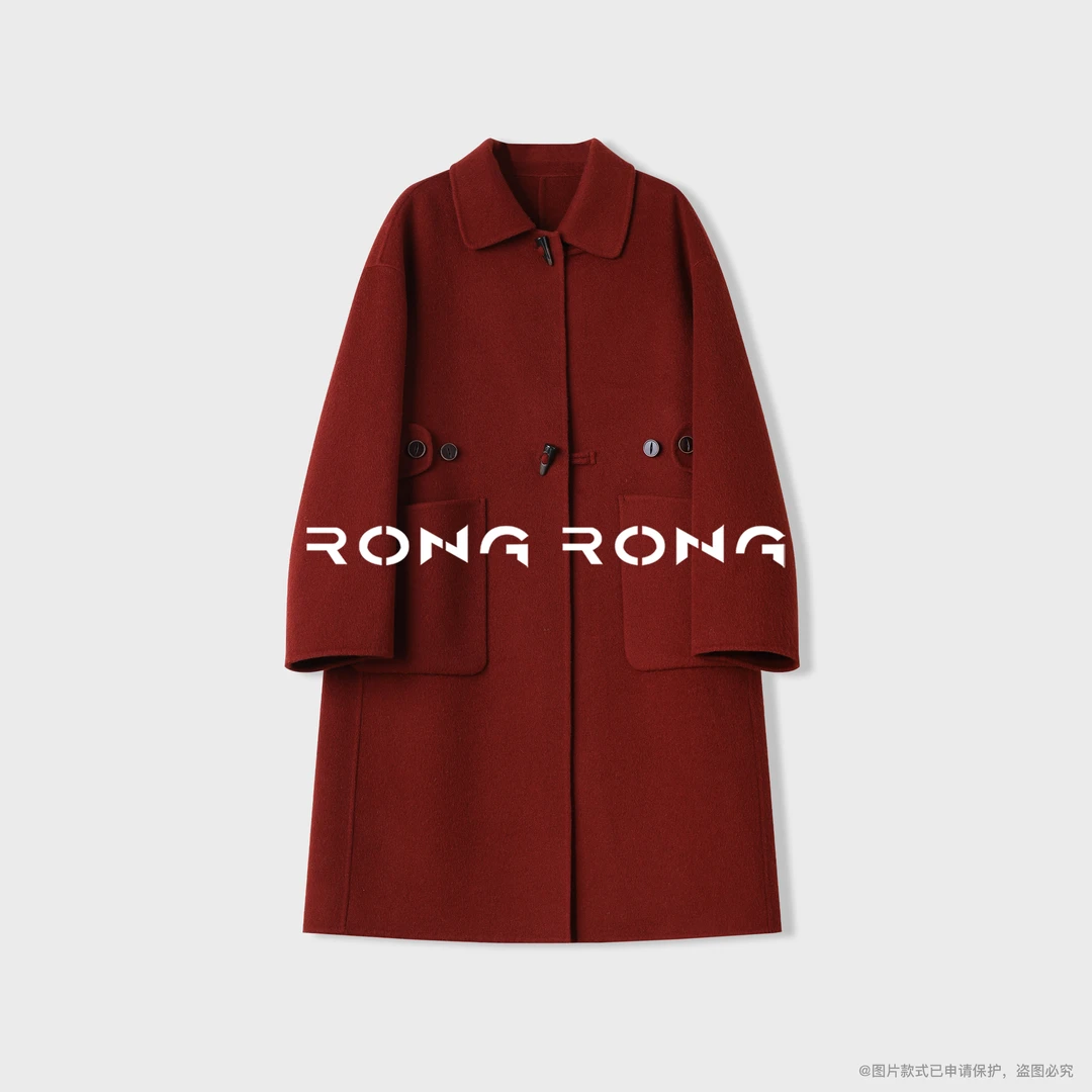 溶溶【雾川绯意】RONGRONG 羊毛狐狸毛混纺意式双面大衣25HD352LZ