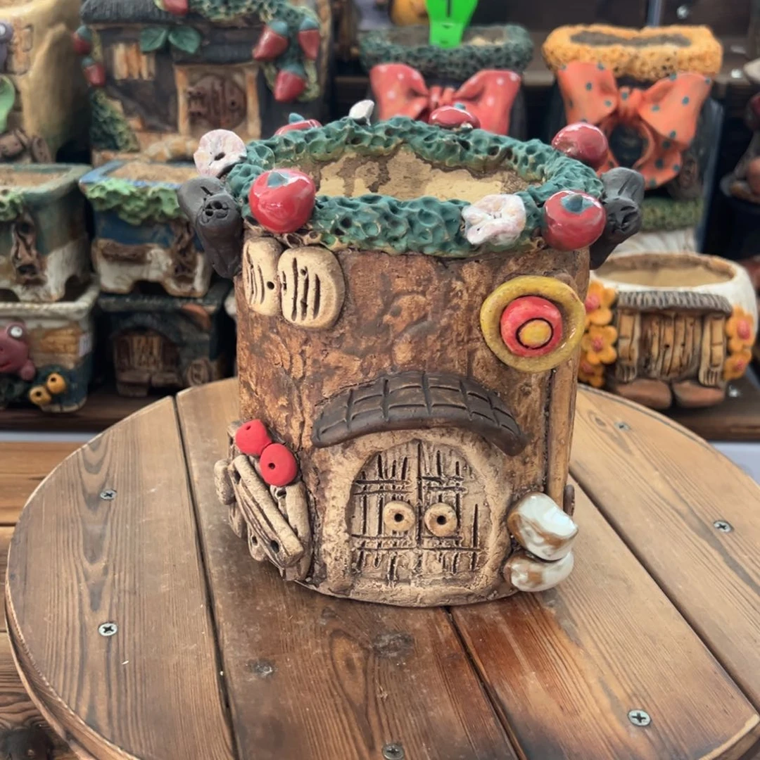 红陶嘻哈多肉花盆