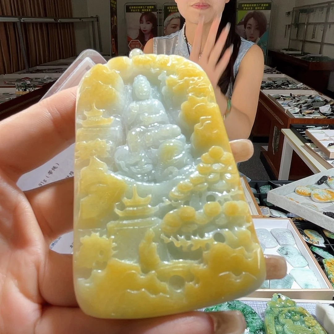 翡翠未镶嵌颈饰一