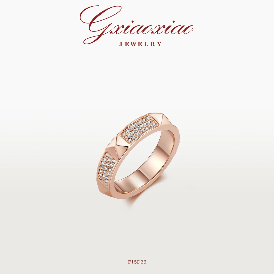 镀K金 法式气质高级个性百搭铆钉戒指 F15D26