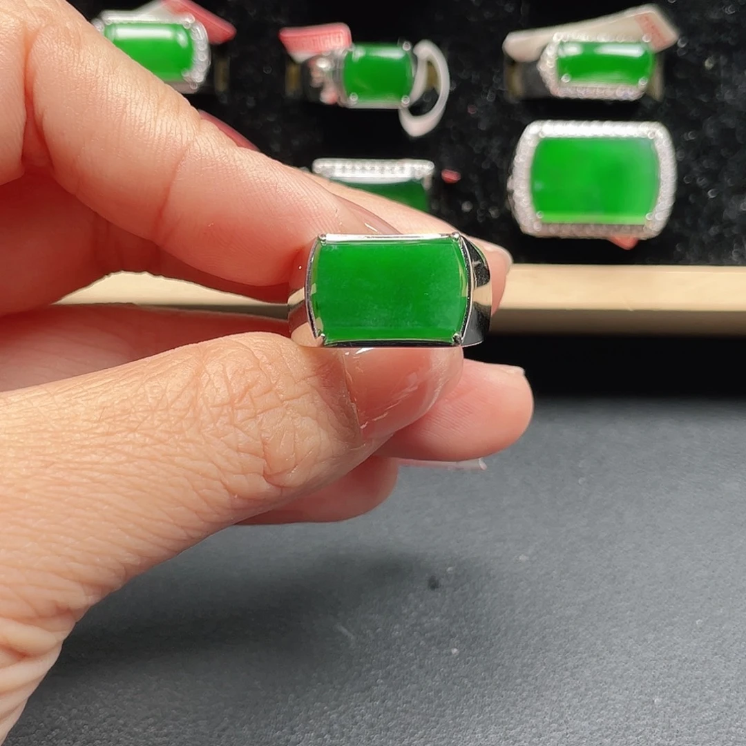 @***汐翡翠银S925镶嵌戒指编号4200没运费险