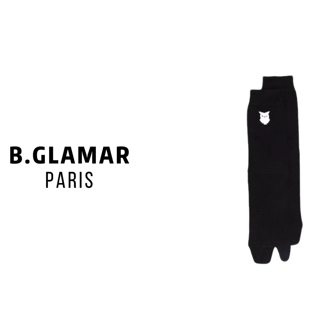 BGLAMAR/猫头鹰刺绣分趾针织中筒袜