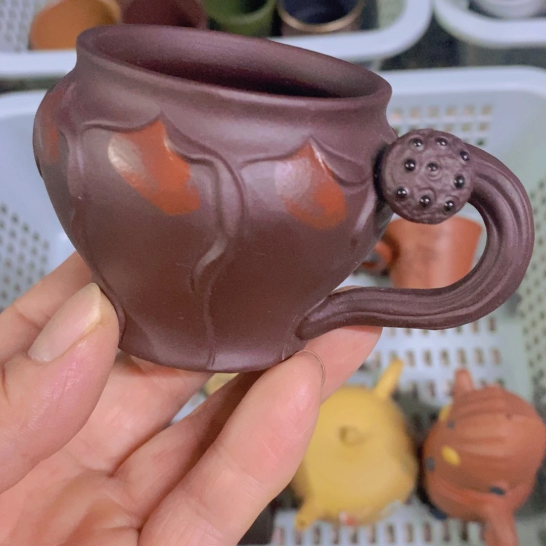茶杯绿泥紫砂紫砂