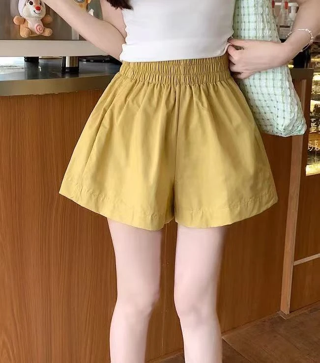 8613百搭夏季新款韩版宽松阔腿高腰显瘦外穿a字裙裤薄款休闲短裤