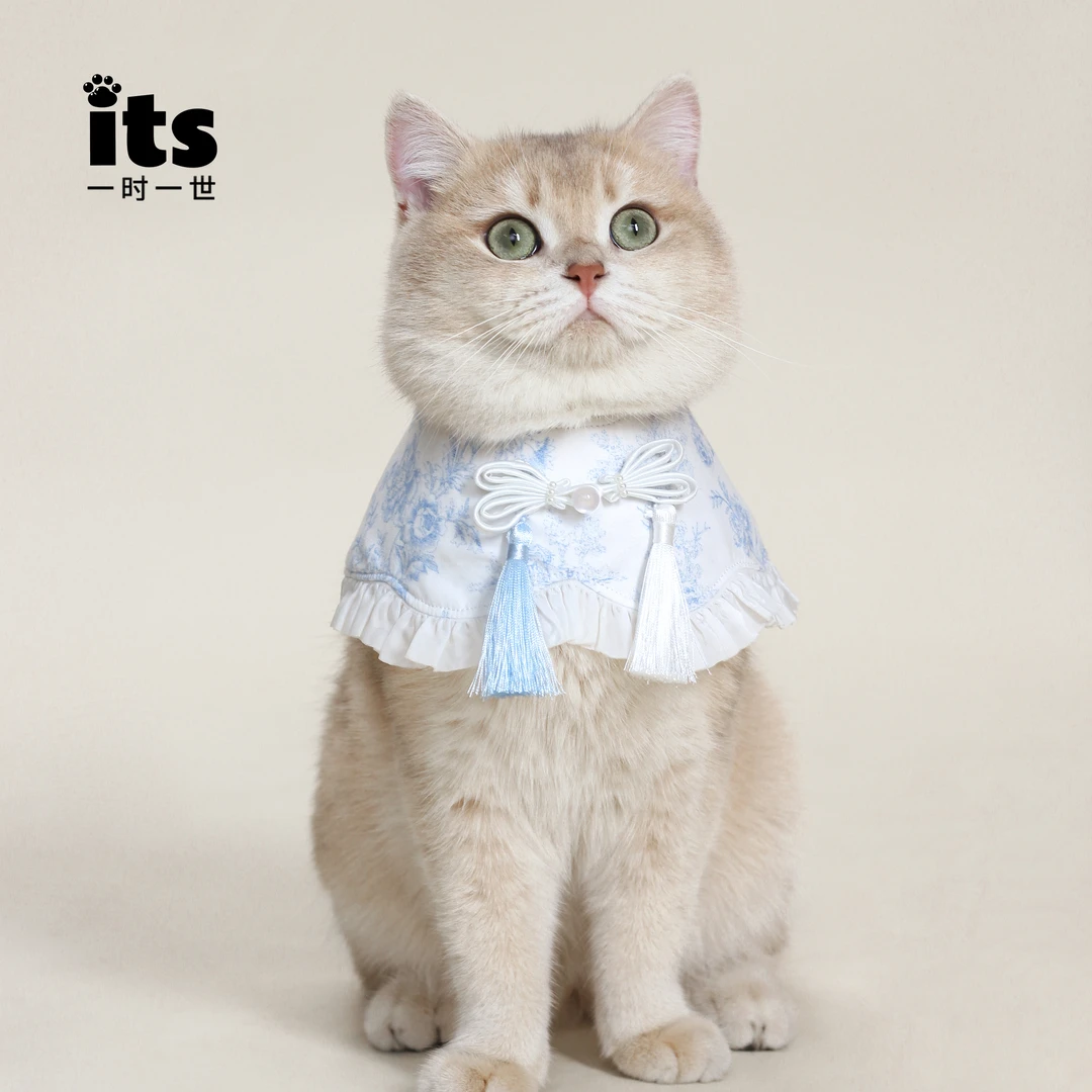 its一时一世宠物装扮口水巾新中式云肩猫咪围脖狗狗口水巾大型犬