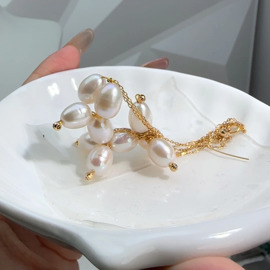 银S925镶嵌项链淡水珍珠