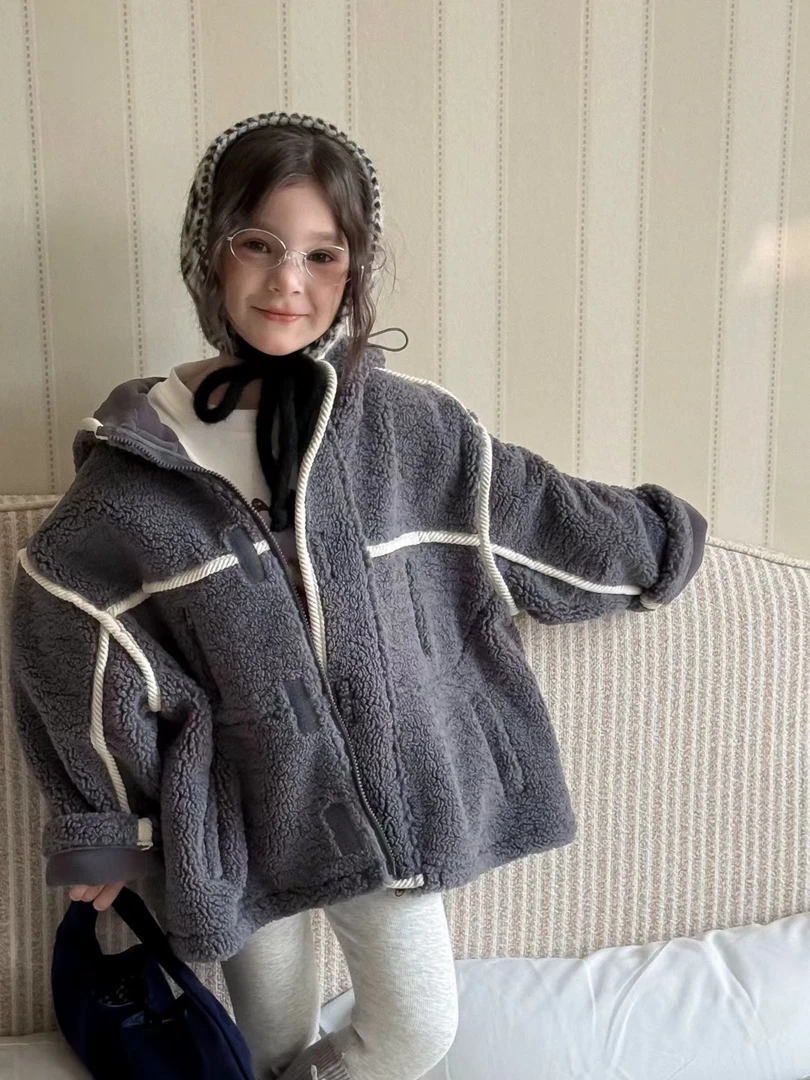 女童加厚外套秋冬装2025新款爆款女孩高级感