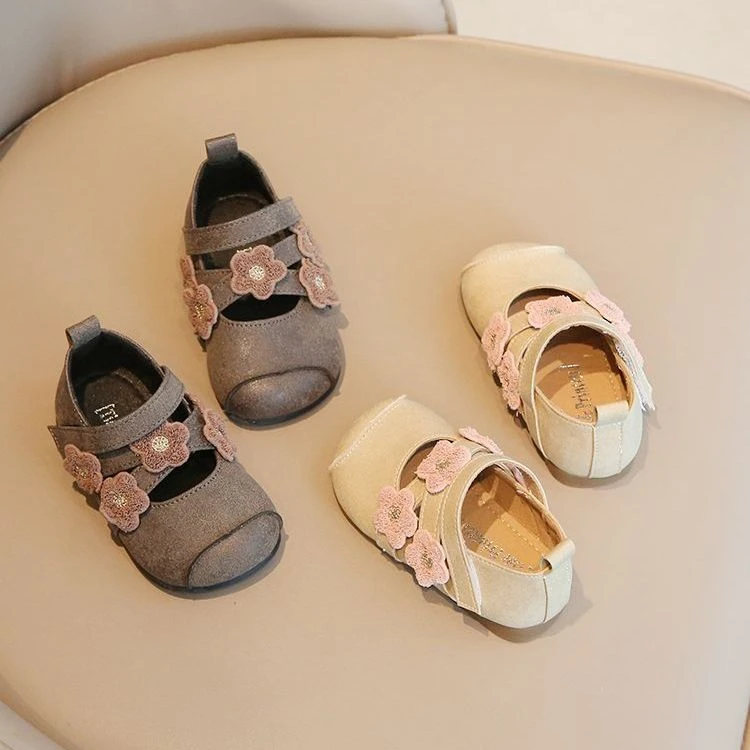 15-25码女童鞋子婴幼儿小皮鞋女宝宝花朵单鞋秋款公主鞋春秋软底