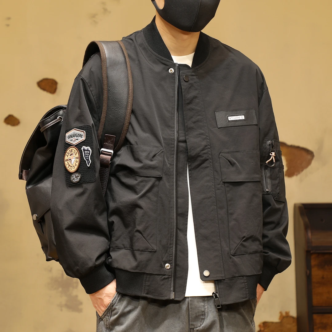 棒球领夹克男春秋外套男装工装大码男士休闲衣服秋季2025新款上衣