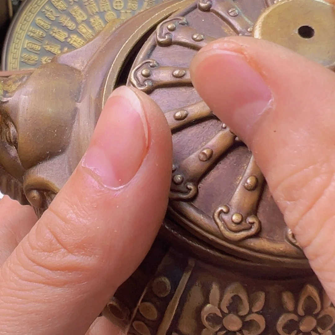 原矿风磨铜大象壶