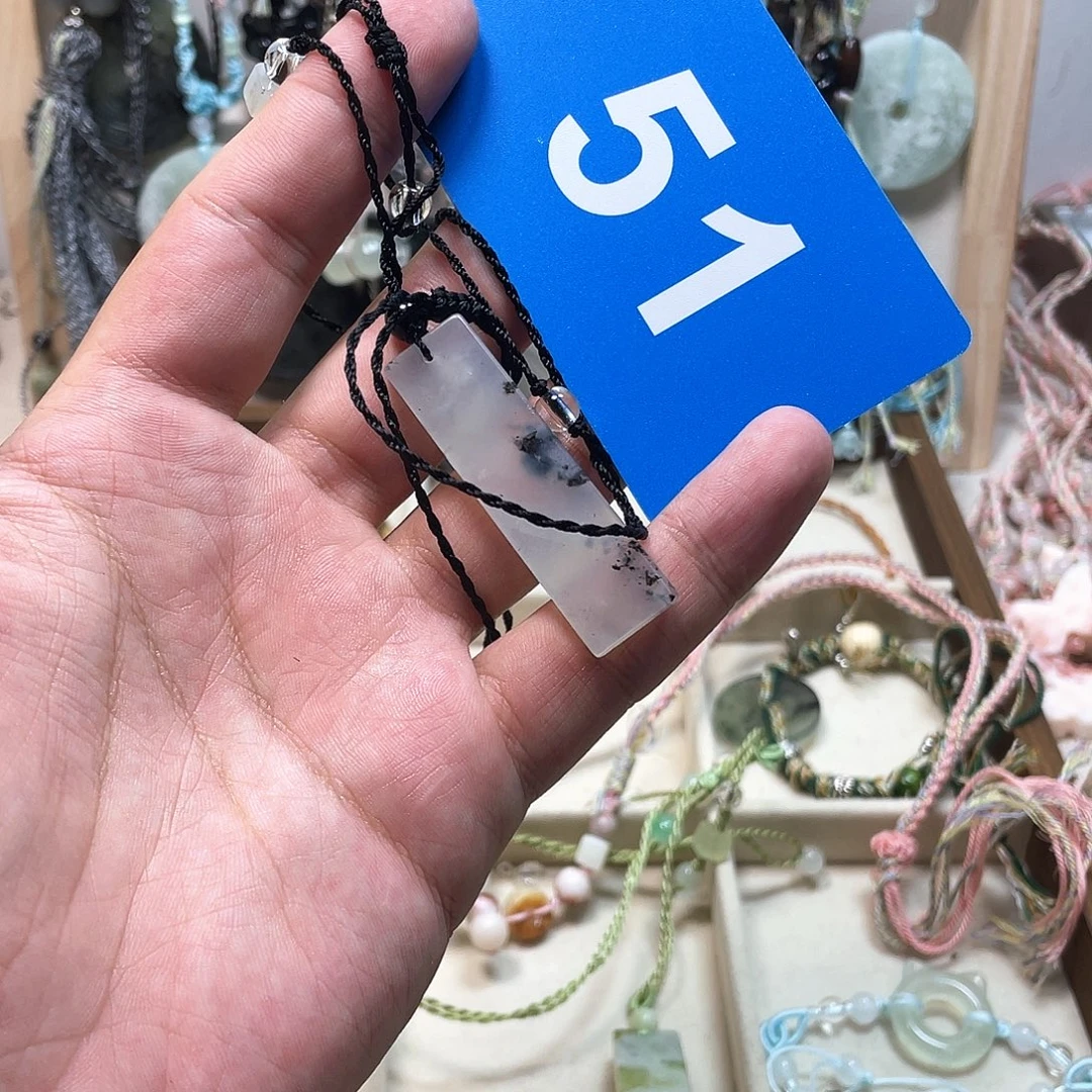 沫***沫蛇纹石玉合金颈饰