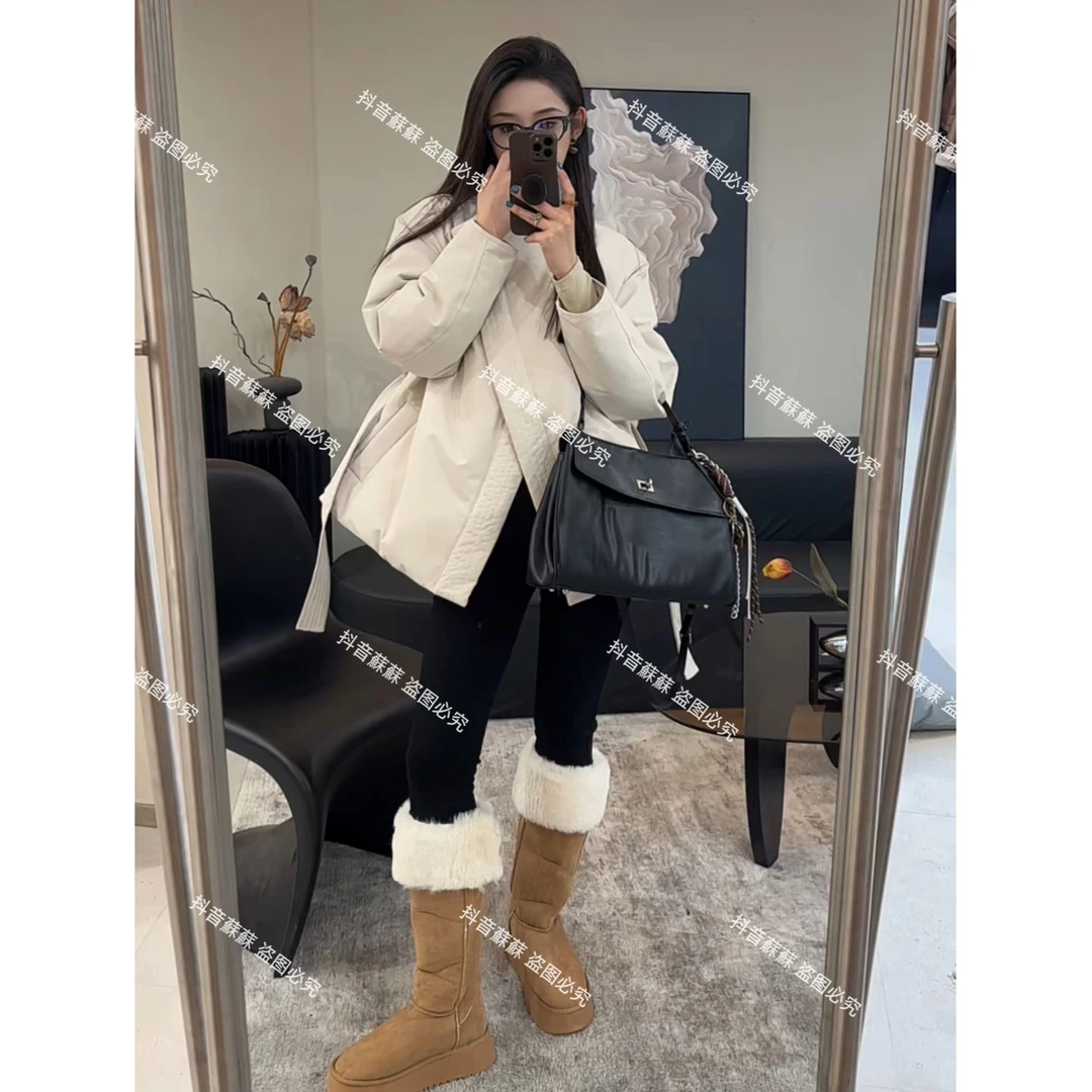 冬季韩系百搭宽松纯色保暖加厚棉服外套女