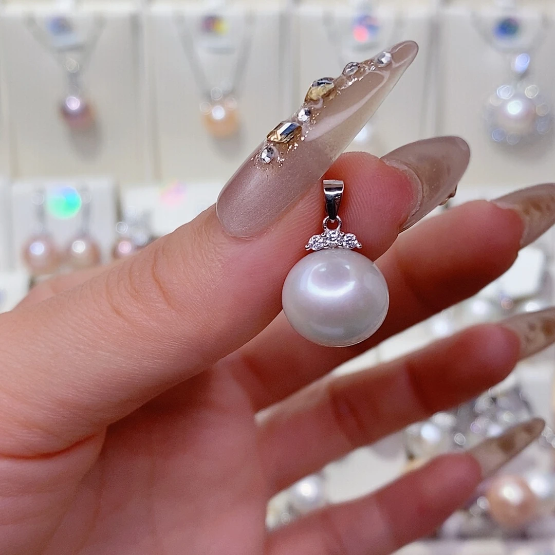 吊坠(赠链)银S925镶嵌淡水珍珠12➕