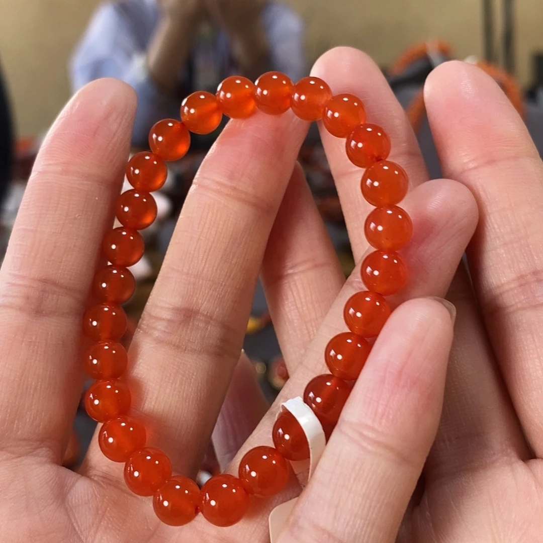 未镶嵌7mm原矿南红玛瑙亓*逗