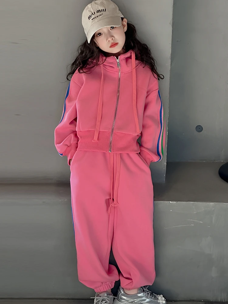 女童套装春季2025新款儿童装运动卫衣中大童洋气休闲卫裤两件套潮