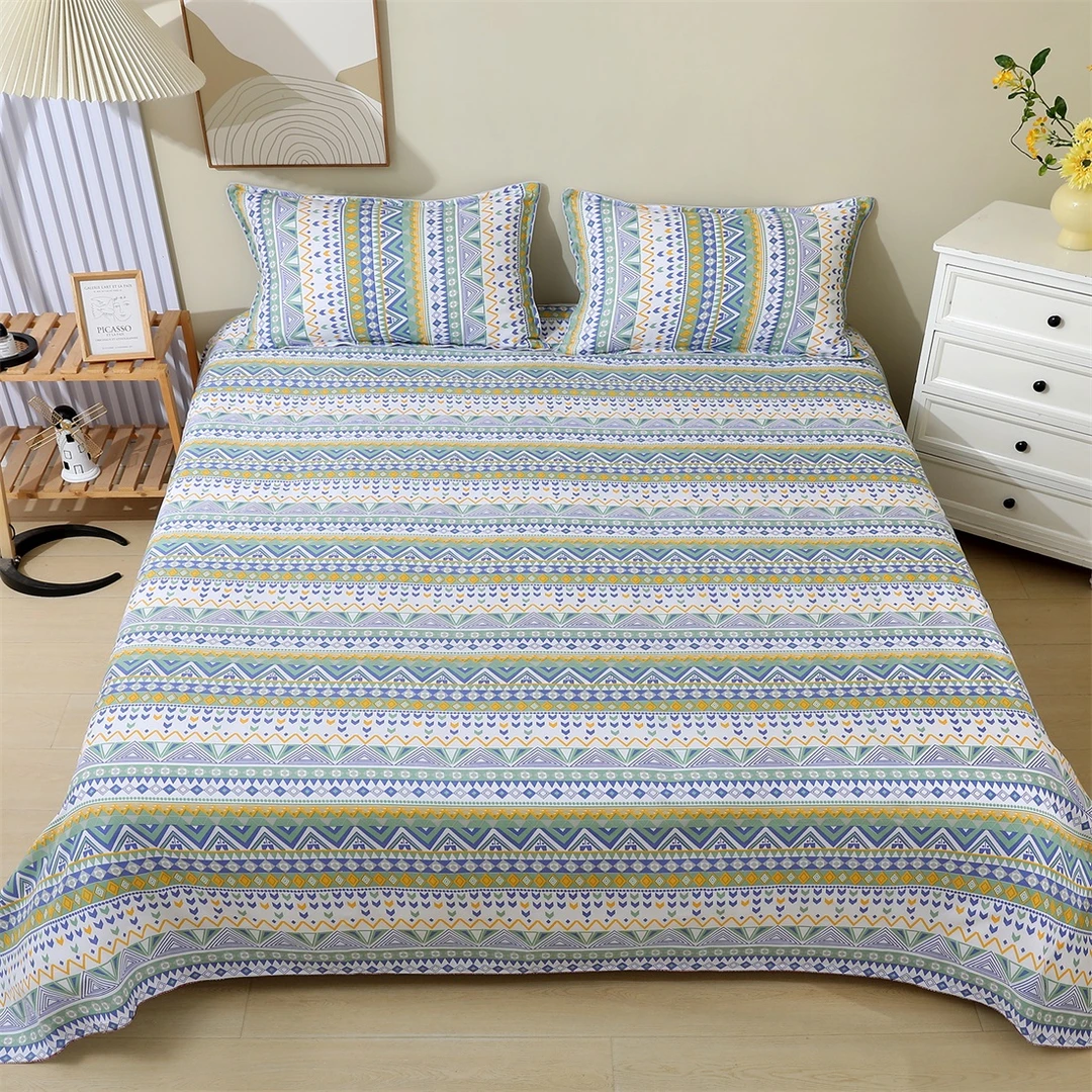 【床上三件套】四季通用斜纹棉家用床上用品学生宿舍双人床单枕套