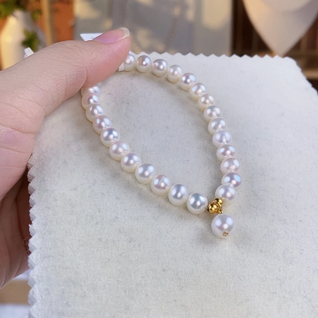 淡水珍珠手绳银S925镶嵌
