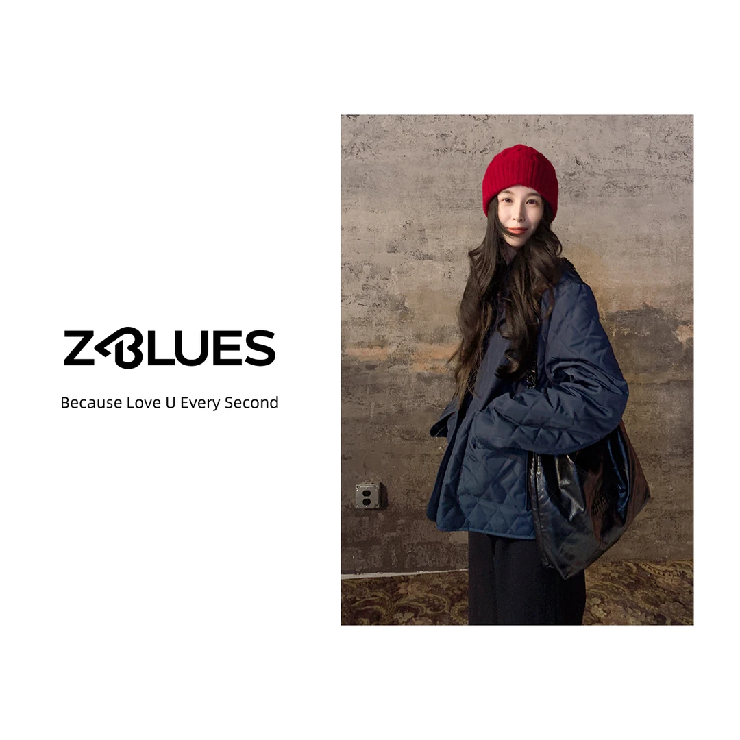 Z.blues【氧气碰撞】冬季轻奢L软壳菱格绗缝棉服外套YZRCFS0870
