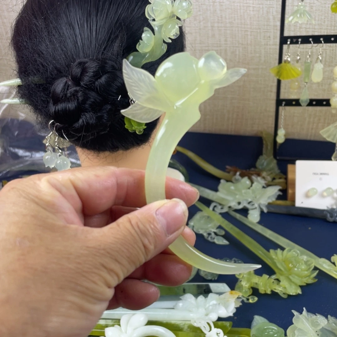 未镶嵌蛇纹石玉发饰