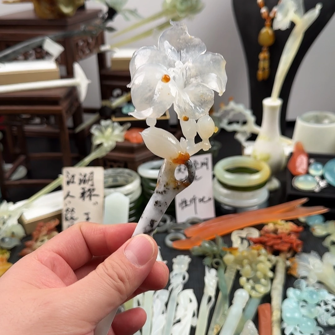 蛇纹石玉未镶嵌发饰