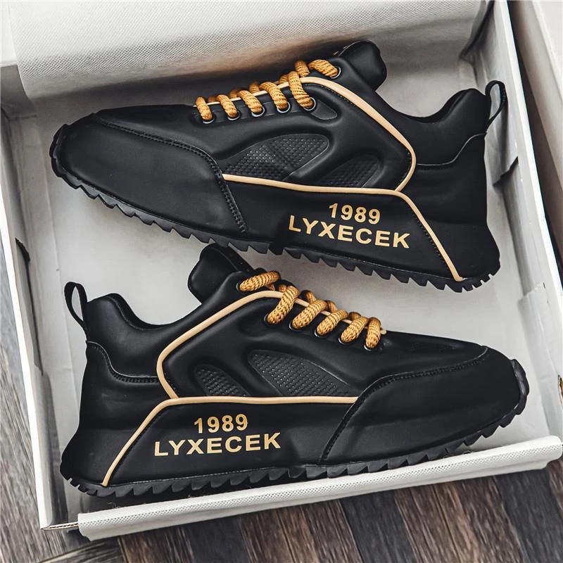 阿甘男鞋2025新款夏季透气休闲运动跑步鞋厚底增高黑武士老爹潮鞋