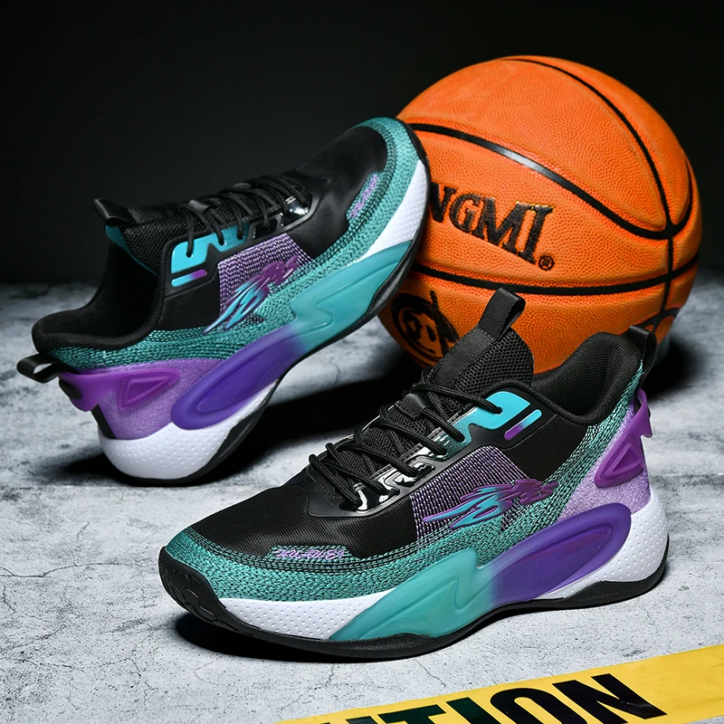 运动鞋春秋透气网面防滑耐磨缓震篮球鞋大童学生高弹减震实战球鞋