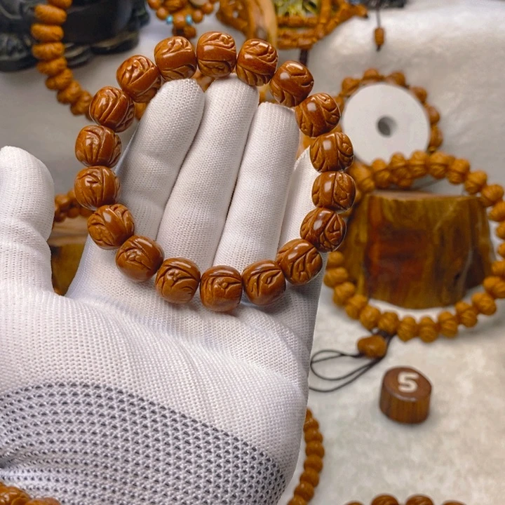 桃核吊坠紫*花精品老型单圈