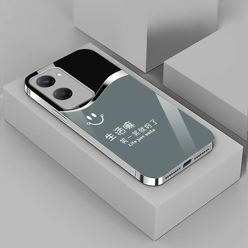 适用vivoy37高档手机壳简约不沾指纹裸机手感励志手机壳