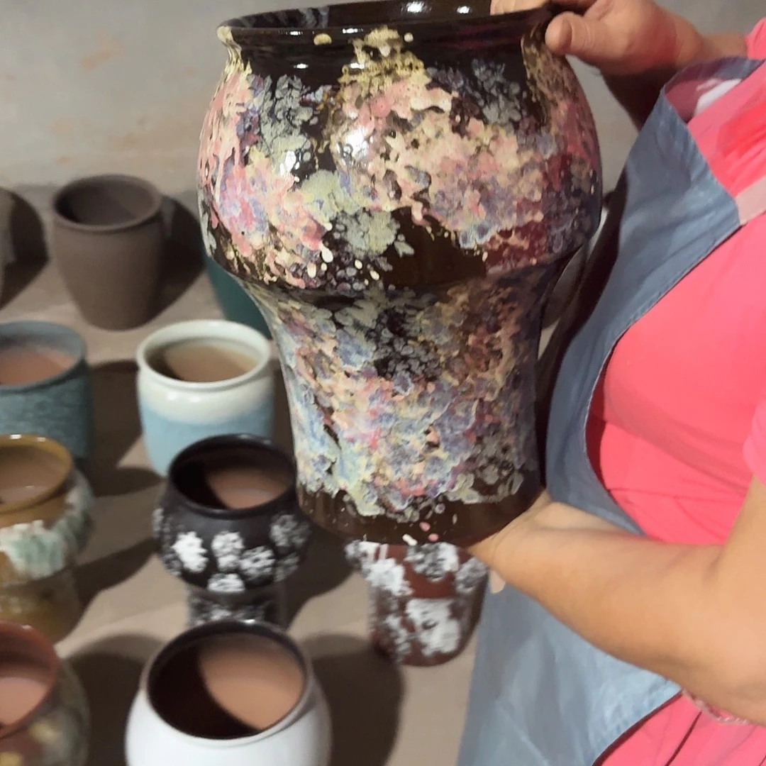 紫砂花盆口20高33
