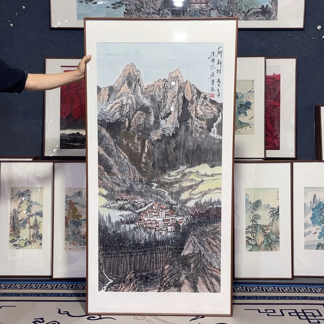 国画手绘画作品带框80/160