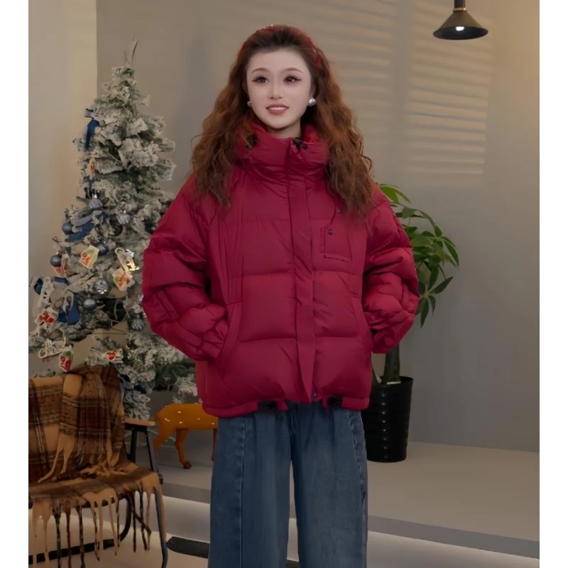 新款冬季羽绒服女款短款时尚休闲百搭女士连帽潮流加厚宽松外套