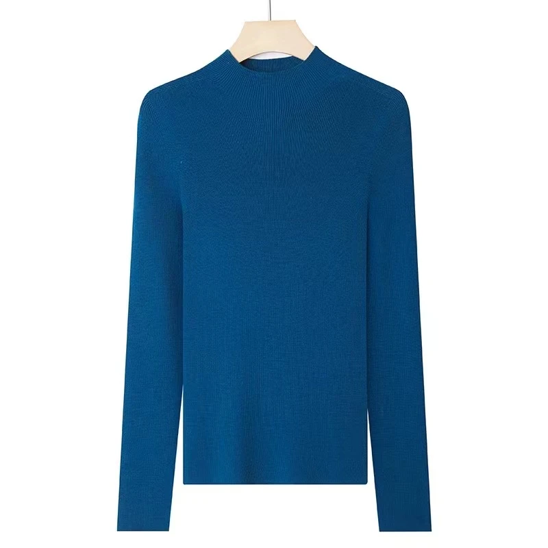 【柚见】半高领-100%美丽诺精纺羊毛打底衫