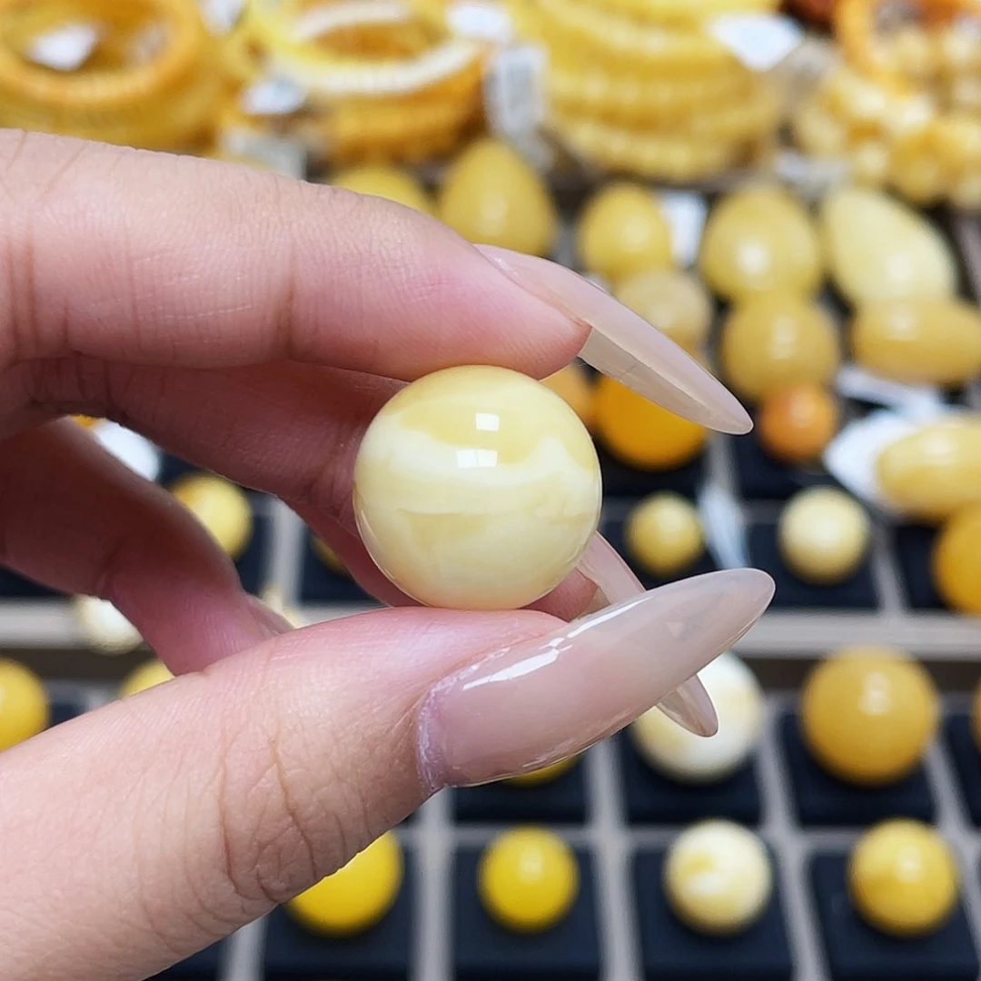 琥珀珠宝奇石未镶嵌16.8mm圆珠