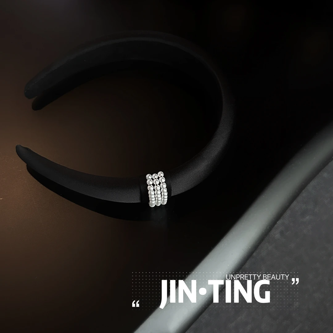 气质高级时尚轻奢精致珍珠发箍高颅顶压发宽版头箍-HT24g001