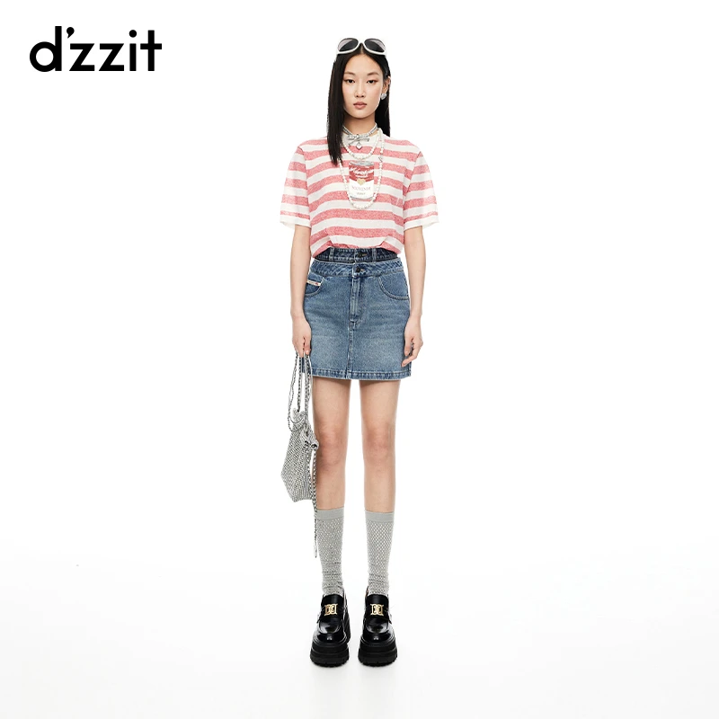 122【专属】dzzit地素半身裙丹宁风纯棉高腰A字牛仔裙短裙女
