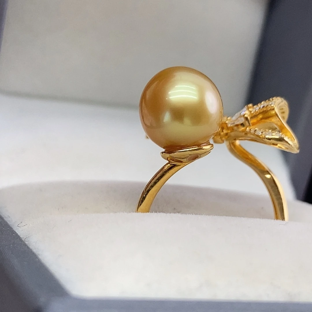 戒指海水珍珠银S925镶嵌