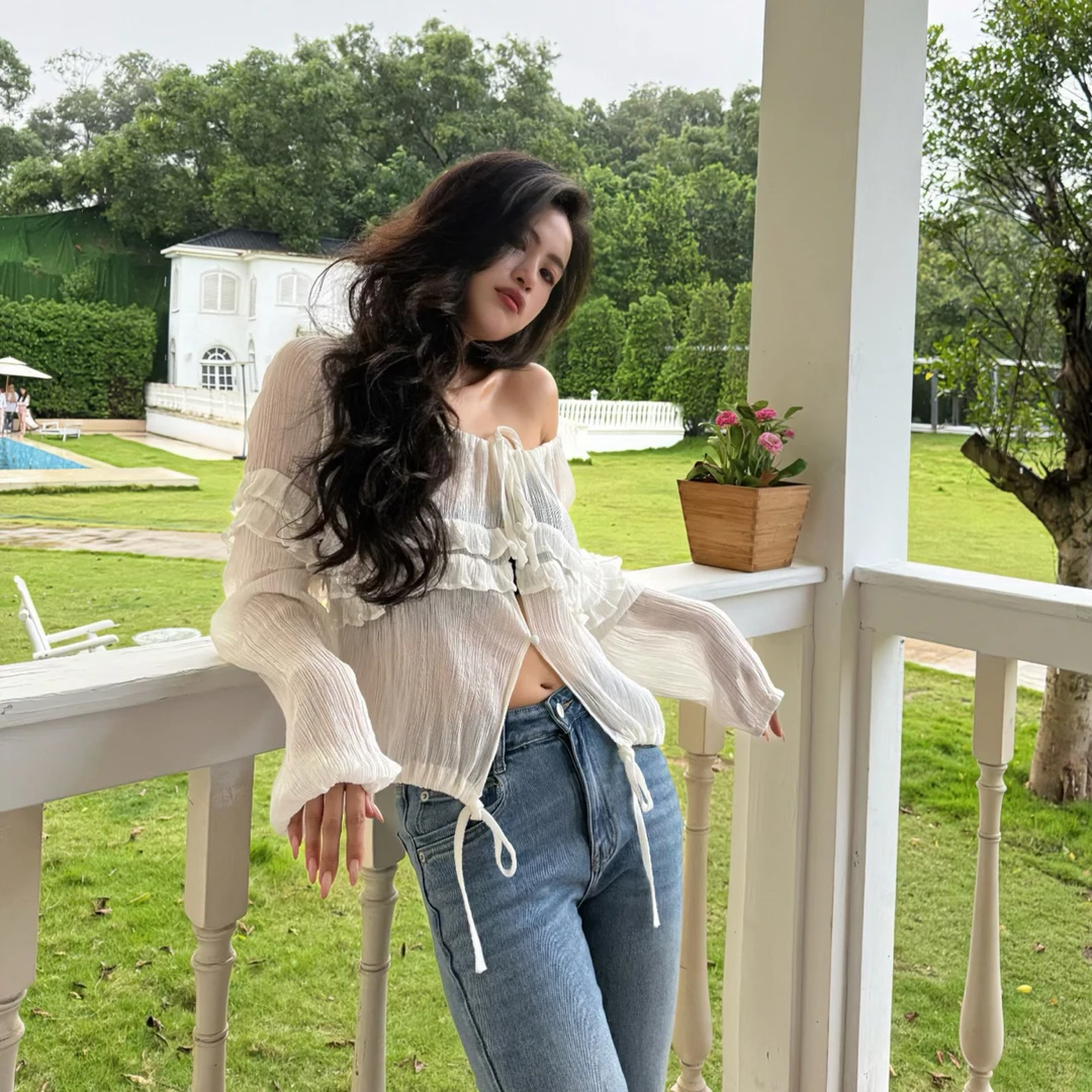 AceLAB｜“松弛感”法式浪漫主义长袖防晒雪纺衬衫