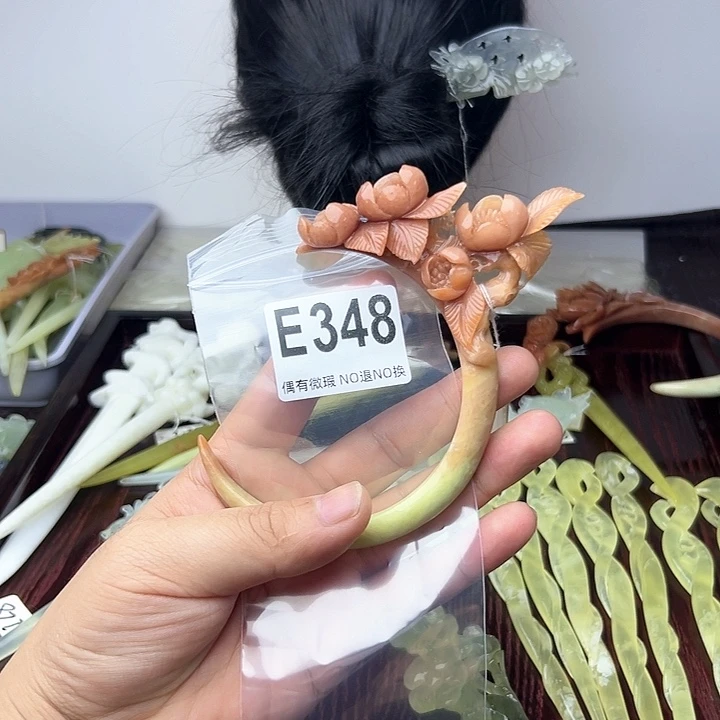 蛇纹石玉发饰合金我****?