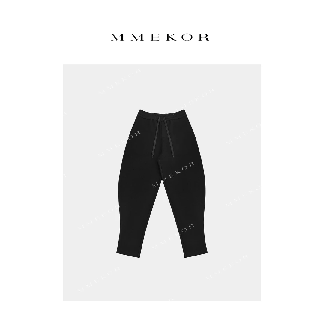 MMEKOR“瘦瘦黑裤”2025新款秋款暗黑内啡肽磨毛休闲裤 50037
