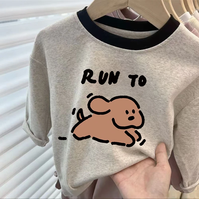 2025年款衣服儿童纯棉长袖T恤春秋潮酷百搭打底洋气外穿上衣t