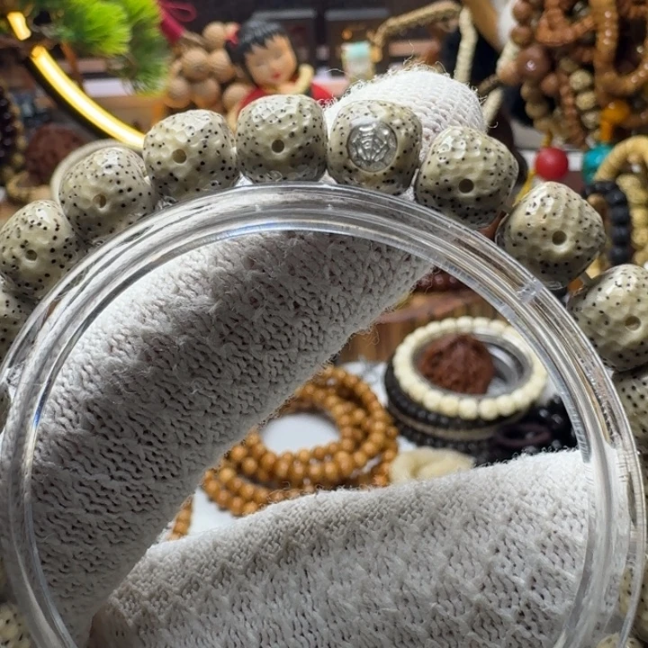 星月菩提手串9号车尺寸9.8石玉龙鳞单圈