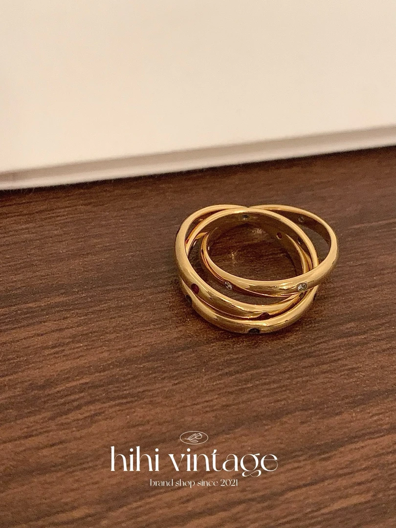 99新 Cartier/卡地亚 Cartier 卡地亚 三环彩钻戒指 53