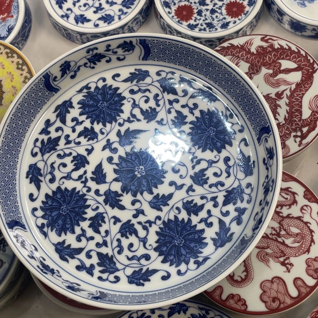 摆件景德镇缠枝莲壶承jjj