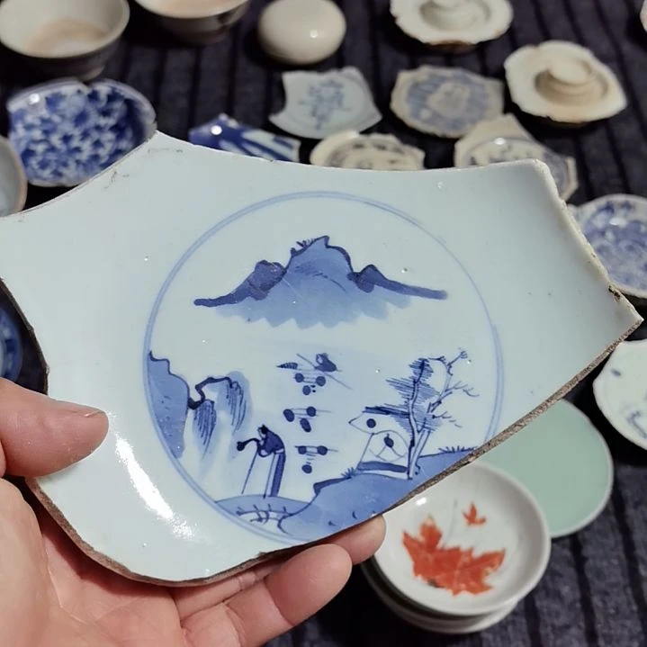 瓷片青花影青杯垫标夲