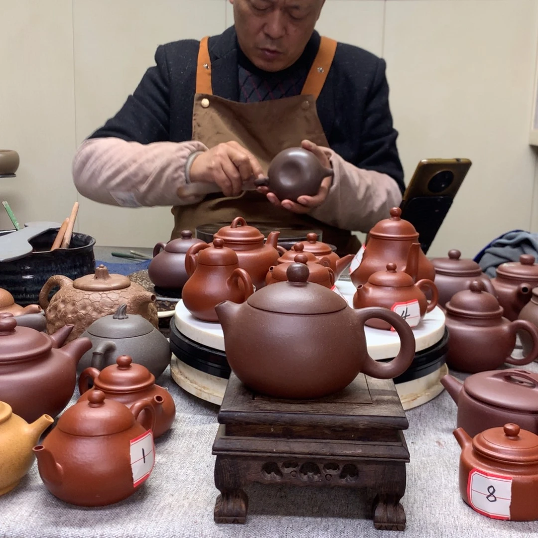 紫泥茶壶西施200 C半手工制作