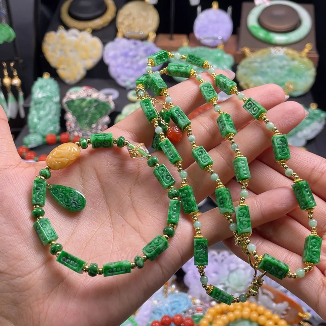 翡翠未镶嵌颈饰代编织