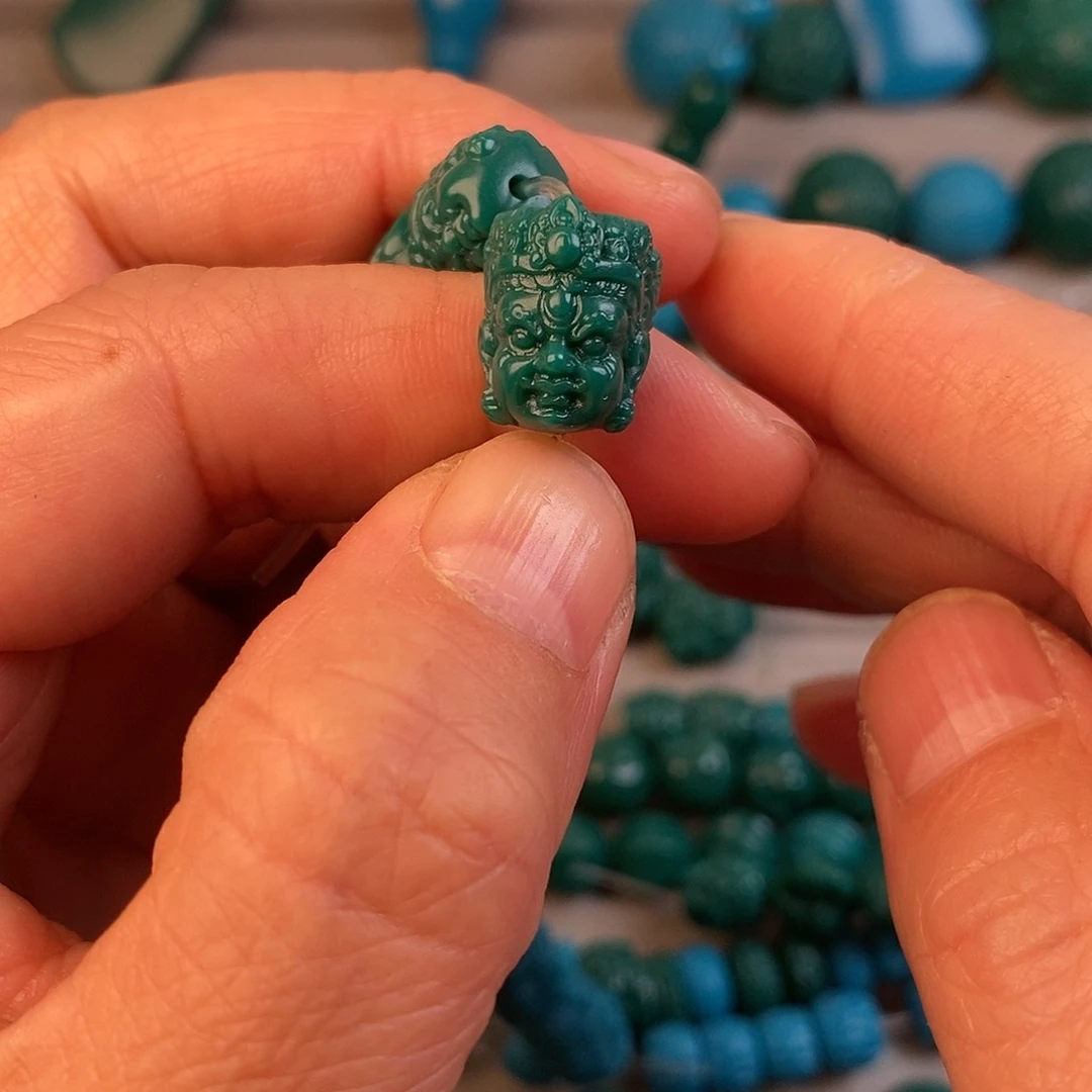 琉璃颈饰老****局黄财神11+mm