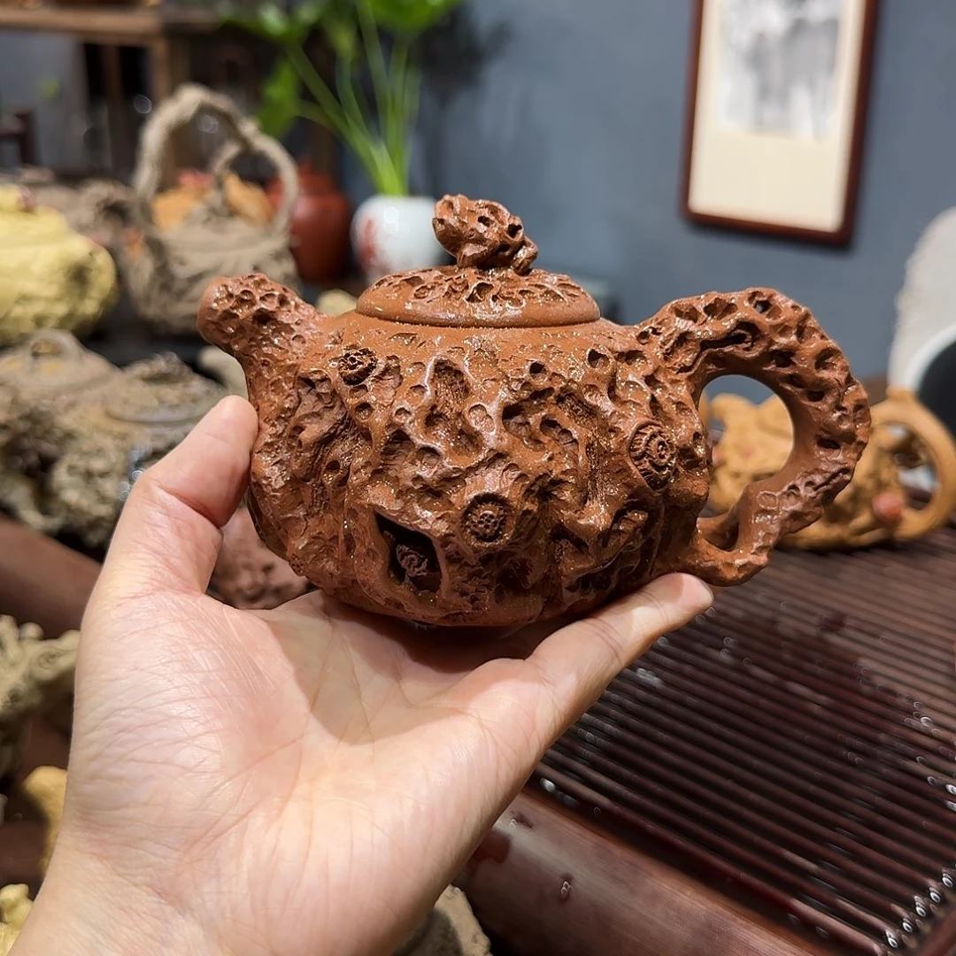 紫砂茶壶五彩段供春320cc