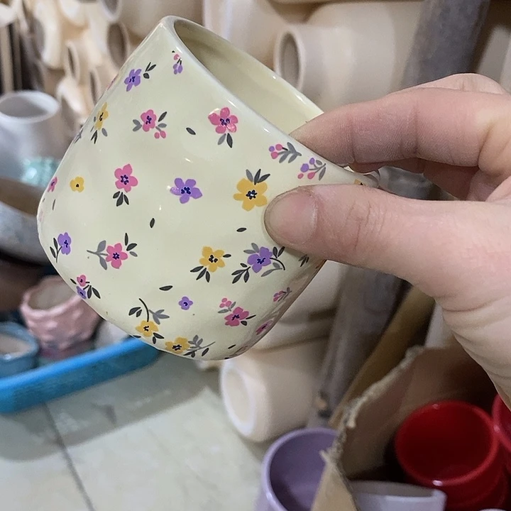 摆件陶陶盆有孔 瑕疵针孔漏釉介意勿拍外口 8外高8